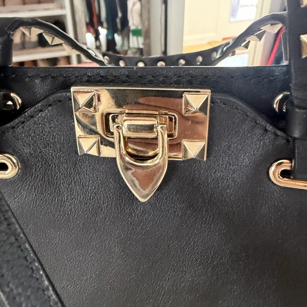 Valentino Garavani Black Studded Mini Tote - Picture 6 of 16